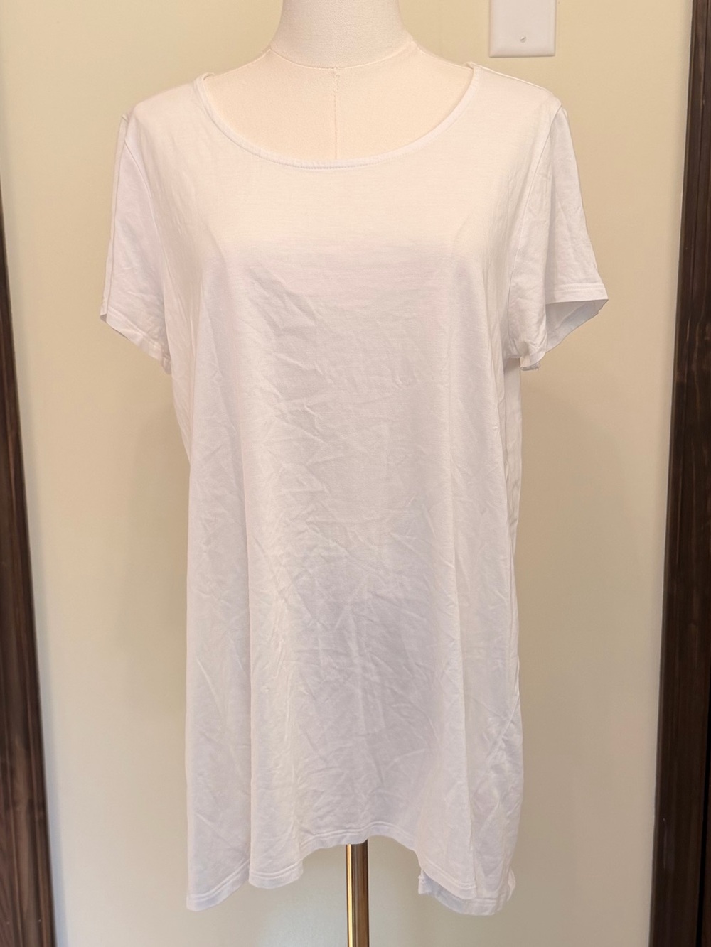 Pure Jill White Short Sleeve Scoop Neck Elliptical Tee